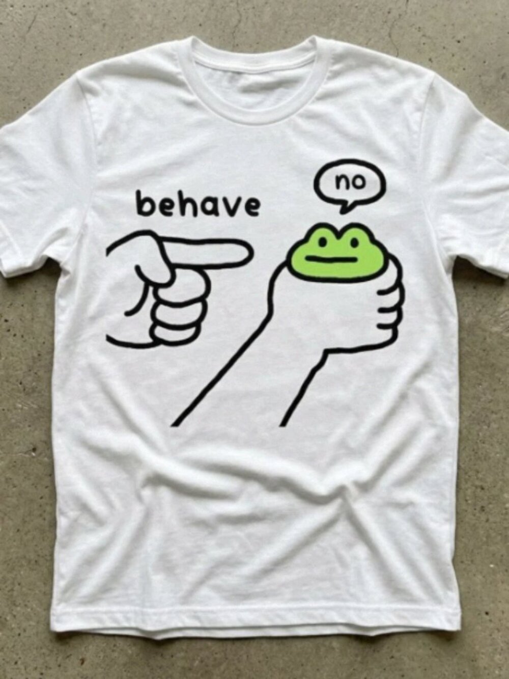 Behave No Funny Frog Meme Graphic Unisex T-Shirt